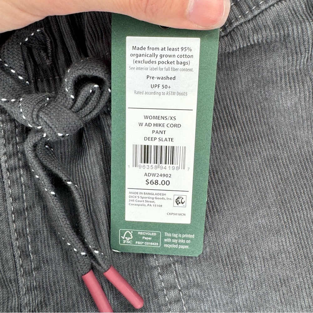 Alpine Design Women’s Corduroy Hike Pants XS New With Tags‎ Organic Cotton - Picture 5 of 11
